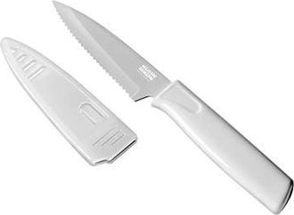Kuhn Rikon Colori Non-Stick Serrated Paring Knife with Safety Sheath, 4 inch in White at Nordstrom