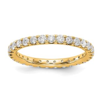 Diamond2Deal 14k Yellow Gold Lab Grown Diamond Eternity Wedding Band Ring 1Ct Clarity- VS Color- G-H