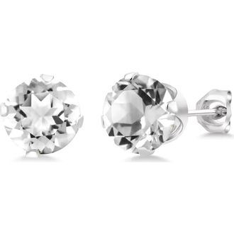A&M Round Cubic Zirconia Birthstone Stud Earrings in Clear at Nordstrom Rack