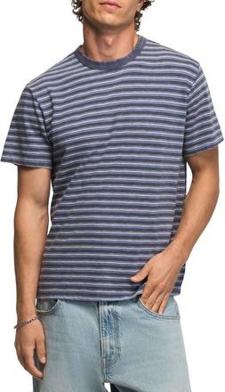 Lucky Brand Weekend Relaxed Stripe Cotton T-Shirt in Blue Multi at Nordstrom, Size Xx-Large