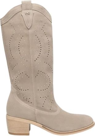 Nero Giardini E615122D Cowboylaarzen - Dames - Cowboylaarzen - Beige - 36 EU - Leer - Schoenen