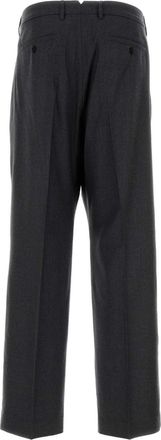 Ami Mens Dark Grey Wool Pant Anthracite Exterior: Virgin Pantaloni Trousers