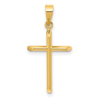 Diamond2Deal 14k Yellow Gold Polished Cross Pendant