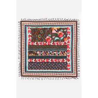 Bimba & Lola Ikat Flower Patchwork Shawl in Burgundy at Nordstrom