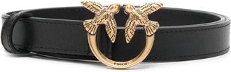 Pinko Love Birds H2 Belt - Dames - Riemen - Zwart - S - Leer - Accessoires