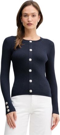 Marc Aurel Sweater met knoopsluiting - Dames - Vesten - Blauw - XL - Truien & Vesten