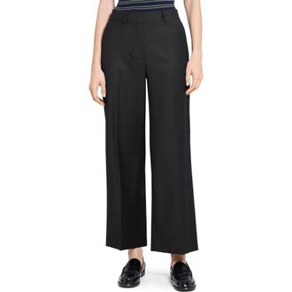 Theory Sleek Flannel Straight Classic Pants in Black at Nordstrom Rack, Size 4
