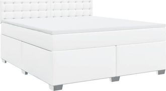 vidaXL Vidaxl - Box Spring Bed with Mattress White 180x200 cm Faux Leather