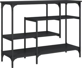 vidaXL Console Table with Shelves Black 100x35x75 cm Vidaxl