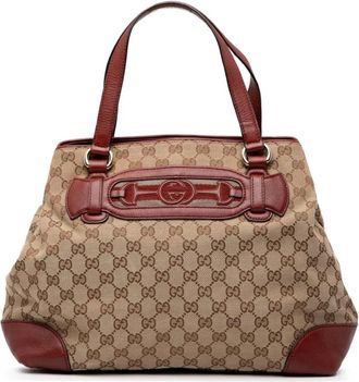 Gucci Pre-owned Handbags, female, Brown, Size: ONE SIZE Pre-owned Signature Pattern Tote Bag