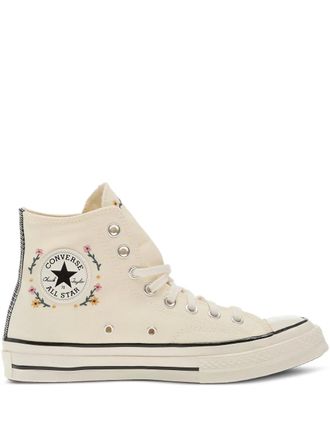Converse Chuck 70 floral-embroidered sneakers - Beige