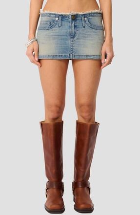 Abrand A Low Mini Denim Skirt in Mikey at Nordstrom, Size 24