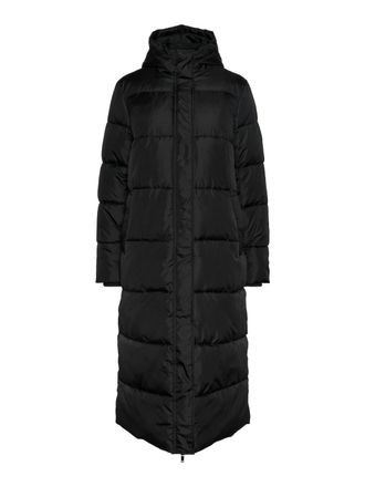 Pieces Steppmantel PIECES PCMADDIE LONG PUFFER JACKET NOOS BC, Damen, Gr. L, schwarz, Steppware, Obermaterial: 100% Polyester, unifarben, kniebedeckend, M&auml;nt