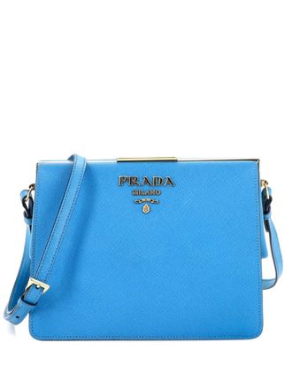 Prada Light Frame Shoulder Bag Saffiano Leather Small crossbody bag - Blu