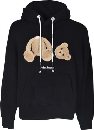 Palm Angels Zwarte hoodie met bedrukt logo - Heren - Hoodies - Zwart - XL - Katoen - Hoodies & sweatvesten