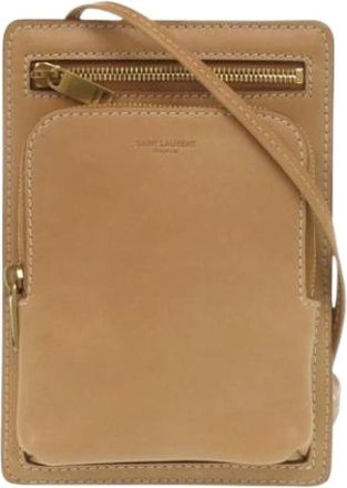 Saint Laurent Pre-owned Vintage Leren Schoudertas - Dames - Vintage Schoudertas - Beige - ONE Size - Leer - Vintage