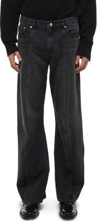 Helmut Lang Relaxed Straight Leg Ski Jeans in Faded Black at Nordstrom, Size 38