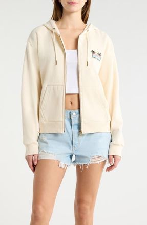 Rip Curl Aloha Zip-Up Fleece Hoodie in Bone at Nordstrom, Size Xx-Small