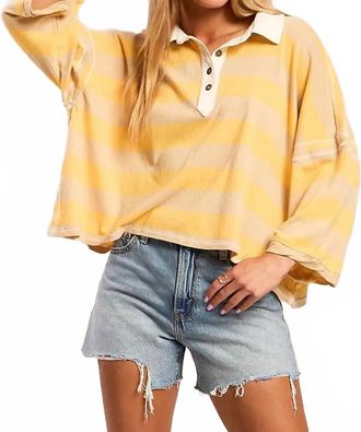 Free People Auggie Polo Tee In Yellow