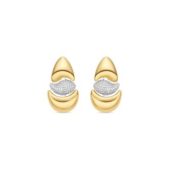 Luxenter Brilliant Zirconia oorbellen afgewerkt in 18 karaat geelgoud - Atlin