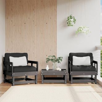 vidaXL Sillones De Jard&iacute;n 2 Unidades Madera Maciza De Pino Gris Vidaxl