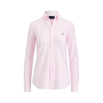 Polo Ralph Lauren Gestreept Oxford-hemd - Dames - Blouses & Shirts - Roze - Maat: L Katoen