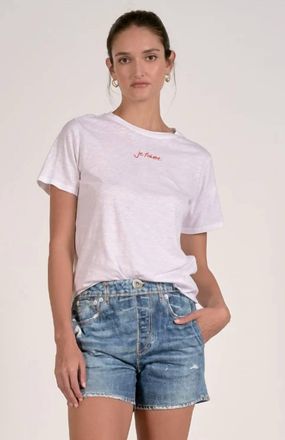 Elan Heart T-Shirt Top In White