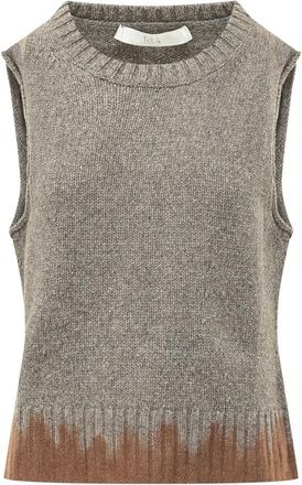 Tela Takumi Mouweloos Vest - Dames - Ronde hals truien - Grijs - M - Truien & Vesten