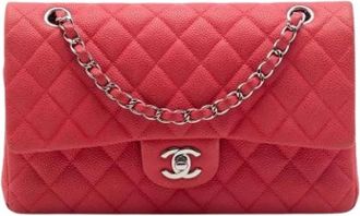 Chanel Pre-owned Classic Double Flap Shoulder Bag - Dames - Vintage Schoudertas - Rood - ONE Size - Leer - Vintage