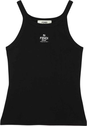 Fendi Sleeveless Tops, female, Black, Size: M Cotton Top