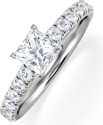 The Diamond Store Katerina Princess Diamond Engagement Ring 18KW Gold 0.85ct G/SI2