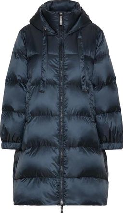 Max Mara Imbottito Lungo - Dames - Parka Jassen - Blauw - XS - Leer - Jassen