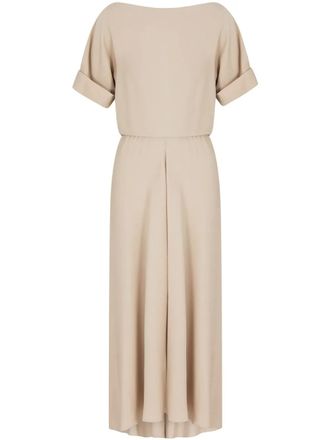 Giorgio Armani asymmetric dress - women - Silk - 50 - Neutrals