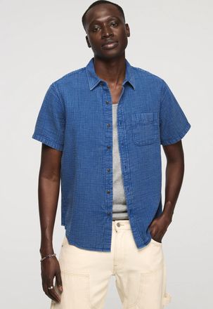 Lucky Brand Mens Short Sleeve Double Gauze Shirt
