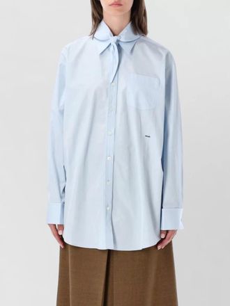 Prada cotton oversized shirt with scarf detail
