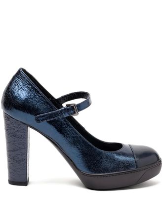 Hogan buckle-strap pumps - women - Rubber/Leather/Fabric - 35.5 - Blue