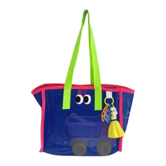 Generic Mesh Beach Tote - Large Bag for Women, Play Bag Shells Toys, Family Trip Accessory | Long Lasting Beachs Tote for Boys Girls Travel Picnic Holiday Mes