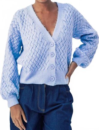 Mademoiselle Y&eacute;Y&eacute; Heavenly Chunky Knit Cardigan In Blue