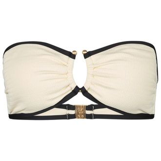 Seafolly Beach Bound Ring Front Bandeau Bikini-Top f&uuml;r Damen | wei&szlig;
