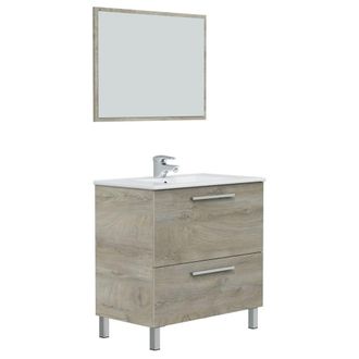 HOMN Mueble de ba&ntilde;o 1 caj&oacute;n 1 puerta con espejo, sin lavabo, 80 cm