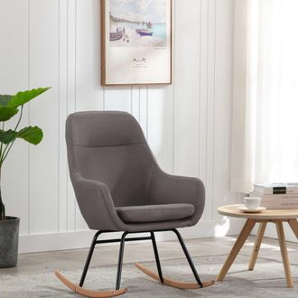 vidaXL Silla Mecedora De Tela Gris Claro Vidaxl