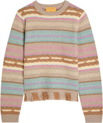 Guest In Residence Western Striped Wool and Cashmere-blend Jumper - Stripe - S (UK8-10 / S)