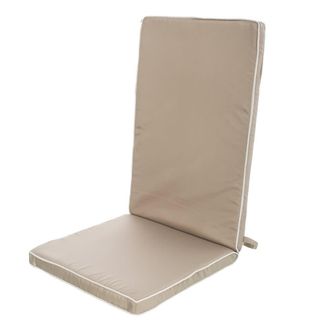 LOLAhome Coj&iacute;n de exterior para silla taupe de poli&eacute;ster hidr&oacute;fugo de 123x48 cm