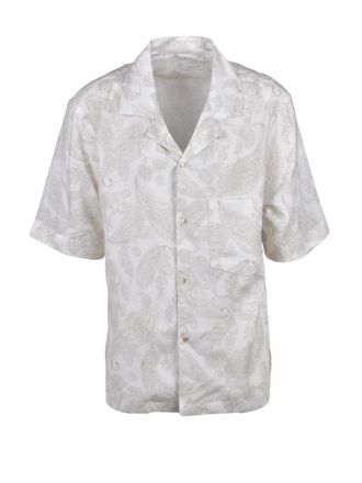 Eleventy White Beige Linen Cotton Shirt