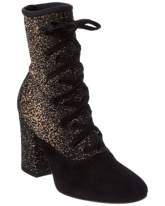 Gianvito Rossi Danis 85 Knit & Suede Boot