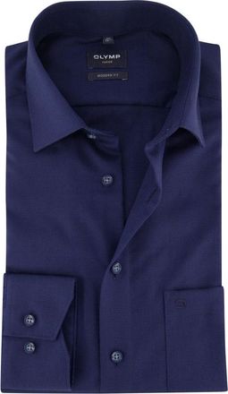 Olymp Olymp, Heren, Overhemden, Blauw, Maat: M Katoen