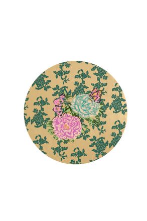 Lisa Corti Place Mat Masonite Diam 34 Con Corcho + Oro Kandem Queen Peacock x2