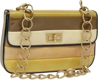 Chanel Pre-owned Vintage Schoudertas - Dames - Vintage Schoudertas - Geel - ONE Size - Leer - Vintage
