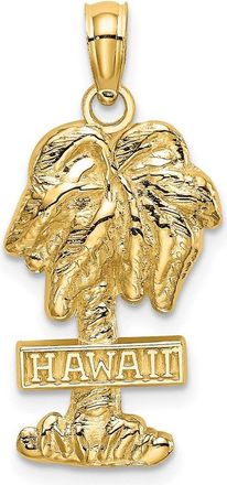 Diamond2Deal 14k Yellow Gold HAWAII Palm Tree Charm Pendant