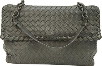 Bottega Veneta Pre-owned Womens Medium Olimpia Shoulder Bag in Grey Nappa Leather - Black - One Size